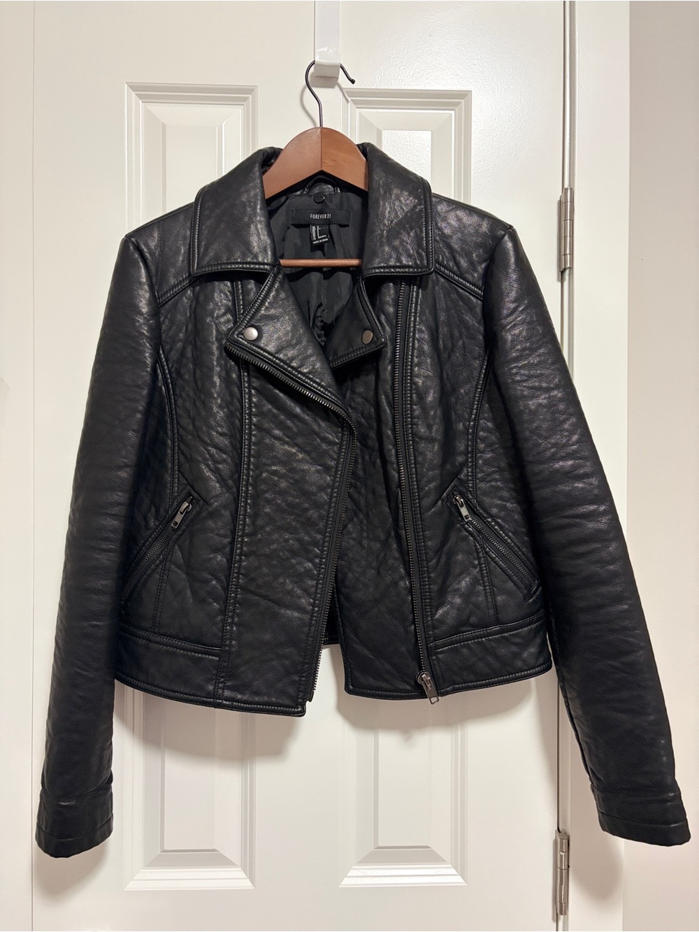 Forever 21 Black Faux soft Leather Moto Jacket